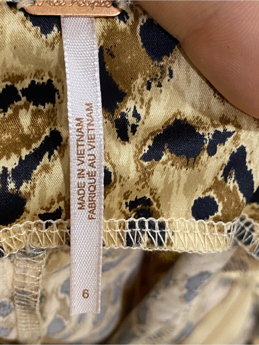 Free People Leopard Print Ruched Mini Skirt - Size 6 - Picture 4 of 5